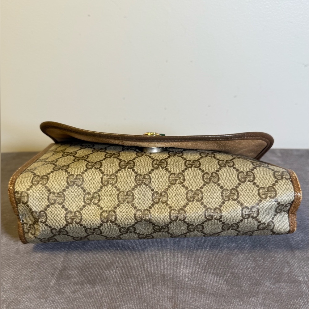 vintage Gucci  interlocking GG logo clutch bag green and red Web stripe Auth - Picture 8 of 16
